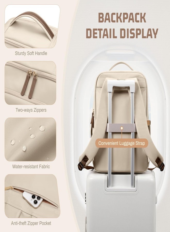 GOLF QUALITY 22L Travel Backpack for Women & Men,Carry On Bag for Airplanes Personal Item Laptop Backpack,17.3 Inch, A-apricot, 17.3 Inch, Modern - Image 5