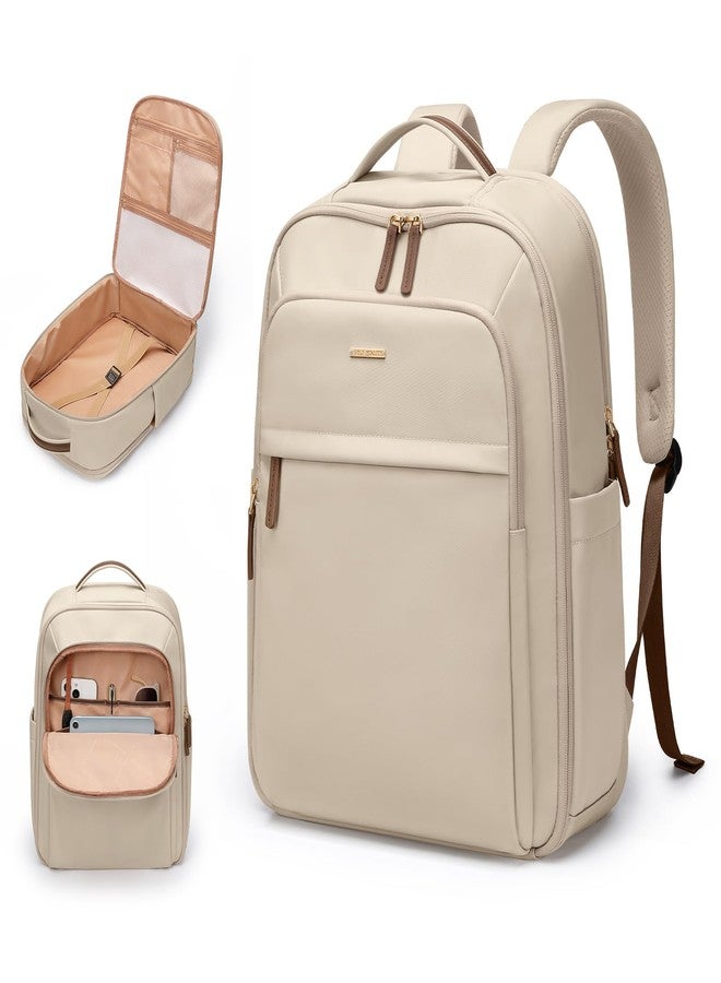 GOLF QUALITY 22L Travel Backpack for Women & Men,Carry On Bag for Airplanes Personal Item Laptop Backpack,17.3 Inch, A-apricot, 17.3 Inch, Modern - Image 1