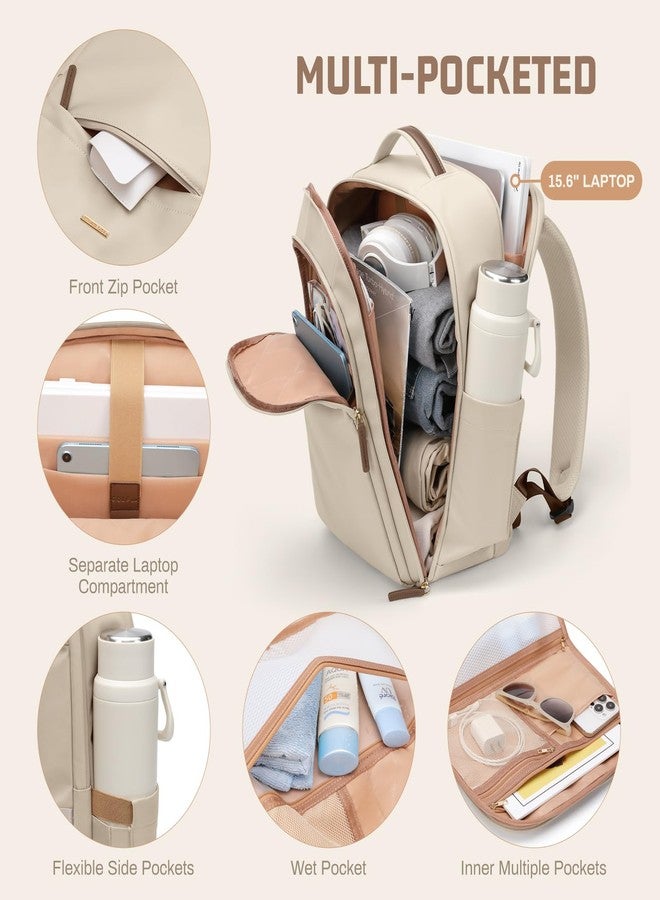 GOLF QUALITY 22L Travel Backpack for Women & Men,Carry On Bag for Airplanes Personal Item Laptop Backpack,17.3 Inch, A-apricot, 17.3 Inch, Modern - Image 2