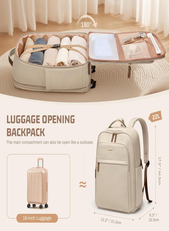 GOLF QUALITY 22L Travel Backpack for Women & Men,Carry On Bag for Airplanes Personal Item Laptop Backpack,17.3 Inch, A-apricot, 17.3 Inch, Modern - Image 4