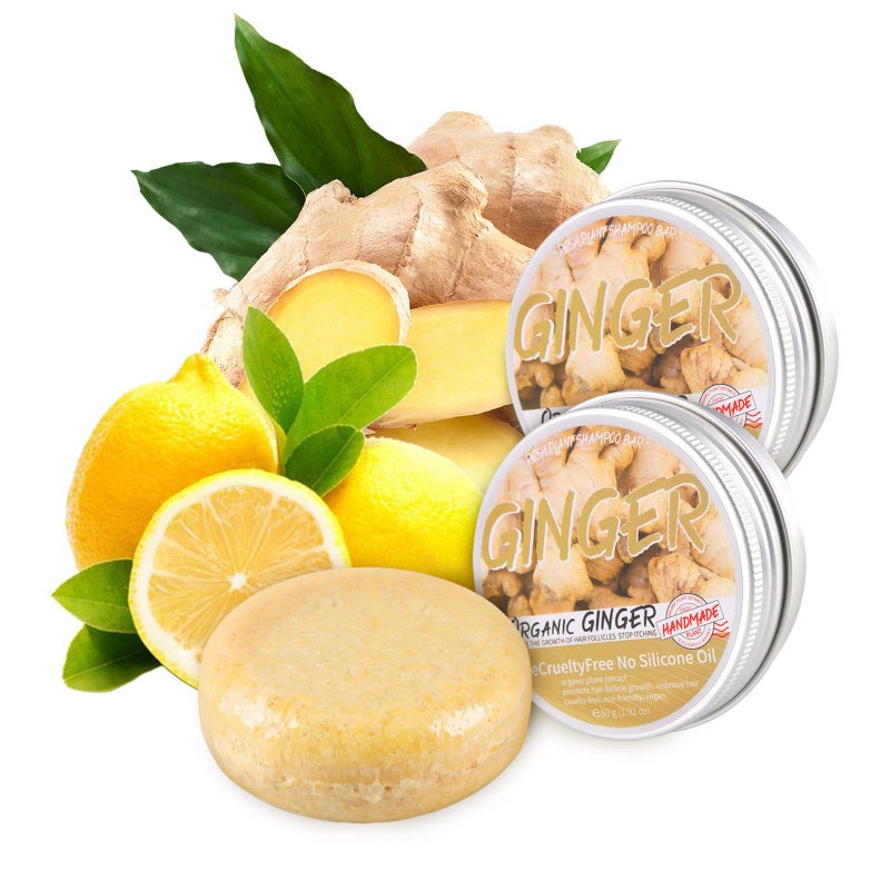 Starhig 2 Pcs Ginger Hair Growth Shampoo Bars - Natural Organic Formula for Promoting Hair Regrowth - Image 1