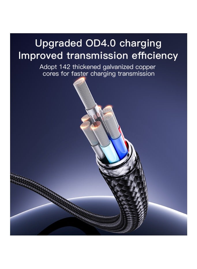يسيدو كابل بيانات CA129C بطول 1.2 متر من USB إلى Type-C بقوة 18 وات، شحن سريع، مزود بشريحة ذكية مدمجة، مصنوع من سبائك الألومنيوم المضفرة - Image 4