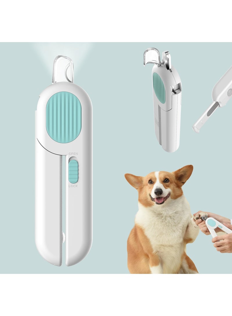 SYOSI Pet Nail Clippers, Dog Trimmers with Safety Guard, Professional Dog and Cat Nail Clippers with LED Light and Splash Shield - Upgraded 2023 Version - 2-in-1 Grooming Tool for Small Animals (Blue) - Image 1