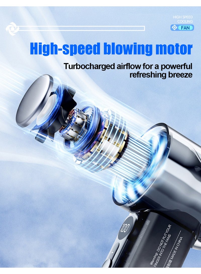 linkship Handheld Portable Fan,Hurricane Ice-Cool High-Speed Handheld Fan – Instant Cooling, ANC Silent Motor, 3000mAh Battery, Lightweight & Portable for Work, Shopping, Hiking, and Travel - Image 3