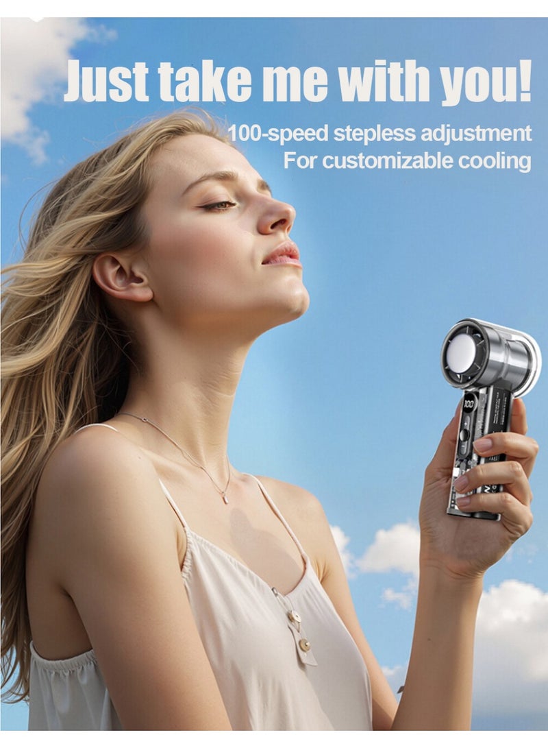 linkship Handheld Portable Fan,Hurricane Ice-Cool High-Speed Handheld Fan – Instant Cooling, ANC Silent Motor, 3000mAh Battery, Lightweight & Portable for Work, Shopping, Hiking, and Travel - Image 4