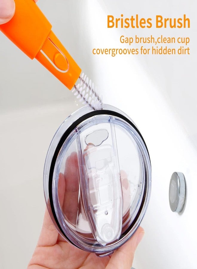KRYLAR-3 in 1 Bottle Cleaning Brush Set with Long Handle-Soft Rubber, Heat-Resistant,Ideal for Cups, Glassware & More - Includes Carrot Design Brush for Easy, Effective Cleaning in Kitchen/Bedroom. - Image 4