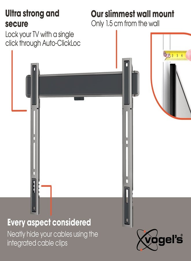 Vogel's TVM 5405 Extremely Flat TV wall Bracket for 32-77 inch TVs, Max. 165 lbs, TV Bracket max. VESA 400x400, Universally Compatible, Distance to the wall only 0.59 inch - Image 3