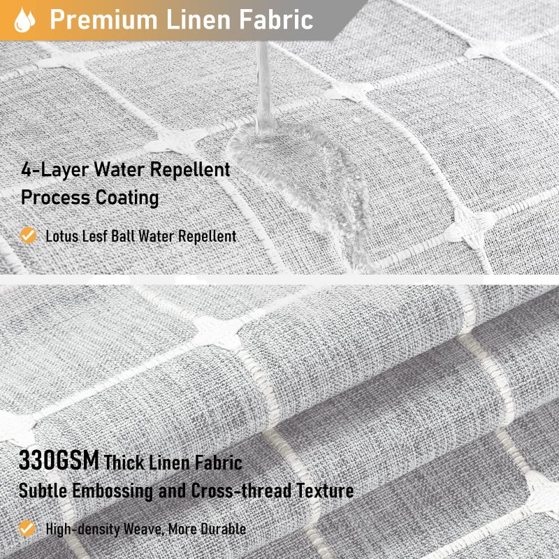 BTTN Gray Stall Shower Curtain - 60 x 72 Inch Narrow Boho Farmhouse Linen Vintage Fabric Shower Curtain Set with 10 Hooks  Bohemian Country Decorative Heavy Duty Shower Curtains for Bathroom - Grey - Image 4