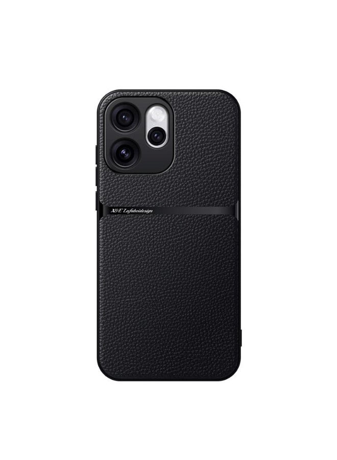 Phone Case Cover Leather TPU Back Case Cover shock resistant Compatible with Oppo Reno 15F (Black) - Image 1