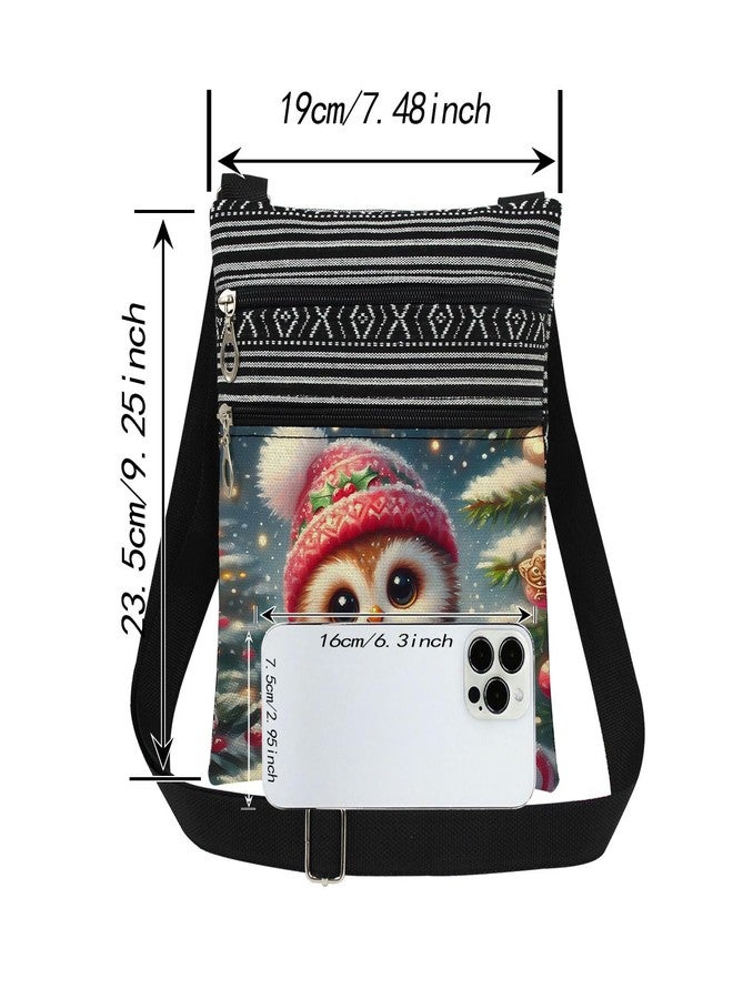 XiaoGalaee Christmas Owl Print Crossbody Bag Christmas-themed Purse Adjustable Shoulder Strap Messenger Bag for Friend Adult Birthday Gift - Image 4