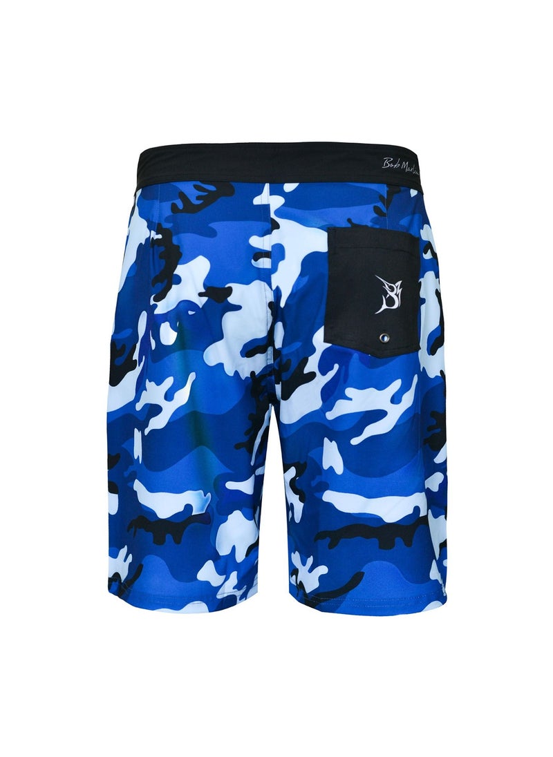 BOB MARLIN Bob Marlin Performance Board Shorts Swimming Trunks Quick Dry Bob Camo Blue  - Image 2