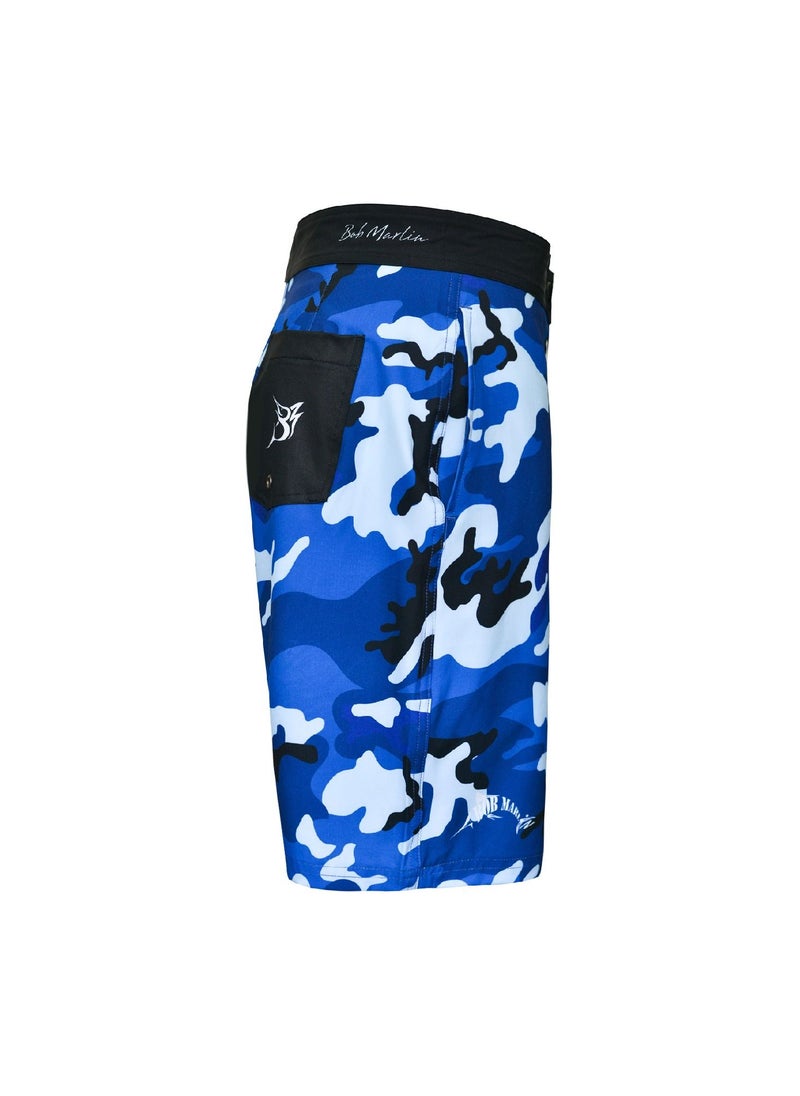 BOB MARLIN Bob Marlin Performance Board Shorts Swimming Trunks Quick Dry Bob Camo Blue  - Image 3