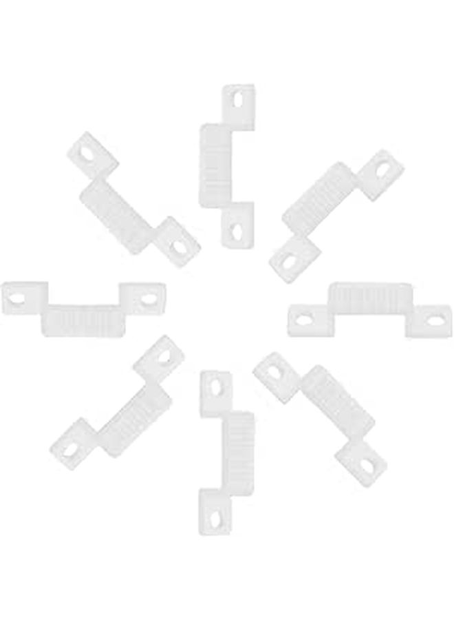 100 Pcs Light Strip Clips With Screws Plastic Double Hole Buckle 14x7mm For LED Lamp Fixing Sturdy Clasp For Indoor Outdoor Installation - Image 1