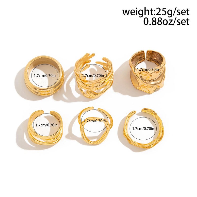 ANGLEQUEEN Gold Chunky Rings Set for Women Open Stacking Knuckle Ring Silver Adjustable Round Dome Rings Set Minimalist Irregular Statement Women Ring Jewelry (Silver5) - Image 4