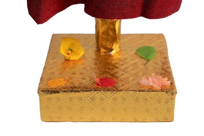 Punyatva Readymade Gudhi Green Khan Maharashtrian Festival Gudi Padwa StandGudiPadwa Decoration Showpiece with Copper Vessel MediumGudhiPadwa GiftGudhiPadawa Dcor - Image 3