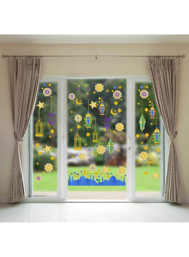إيروريكس ملصقات رمضان مبارك للنوافذ، ملصقات عيد مبارك للنوافذ، لوازم الحفلات، ديكورات السعادة الإسلامية، رمضان، عيد الفطر، ديكور النوافذ، رمضان كريم، ملصقات مقطوعة للنافذة - Image 5