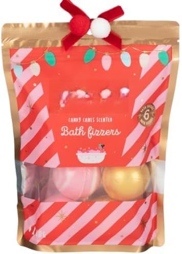 New Pack of 6 Candy Cane Bath Fizzers Find Time for Some Well Deserved Self Care with Our Candy Cane Scented Bath Fizzers Perfect As A Stocking Filler Gift for Popping into Your Christmas Eve