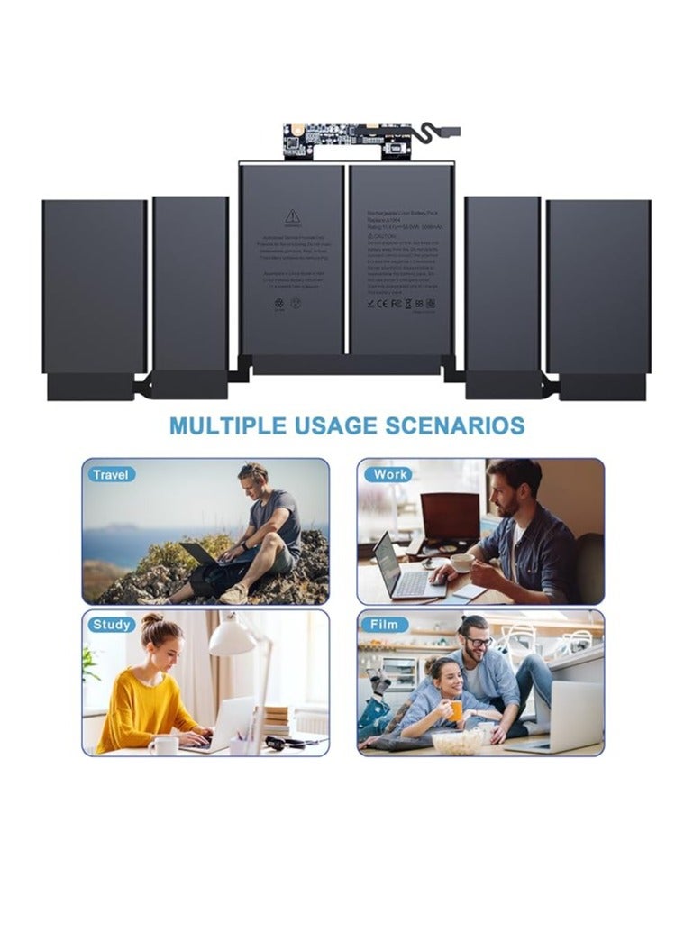 Terabyte A1964 A1989 A2251 Battery Replacement for MacBook Pro 13" A1989 (Mid 2018, 2019) and A2251 (2020), EMC 3214 3358 3348 - Image 4