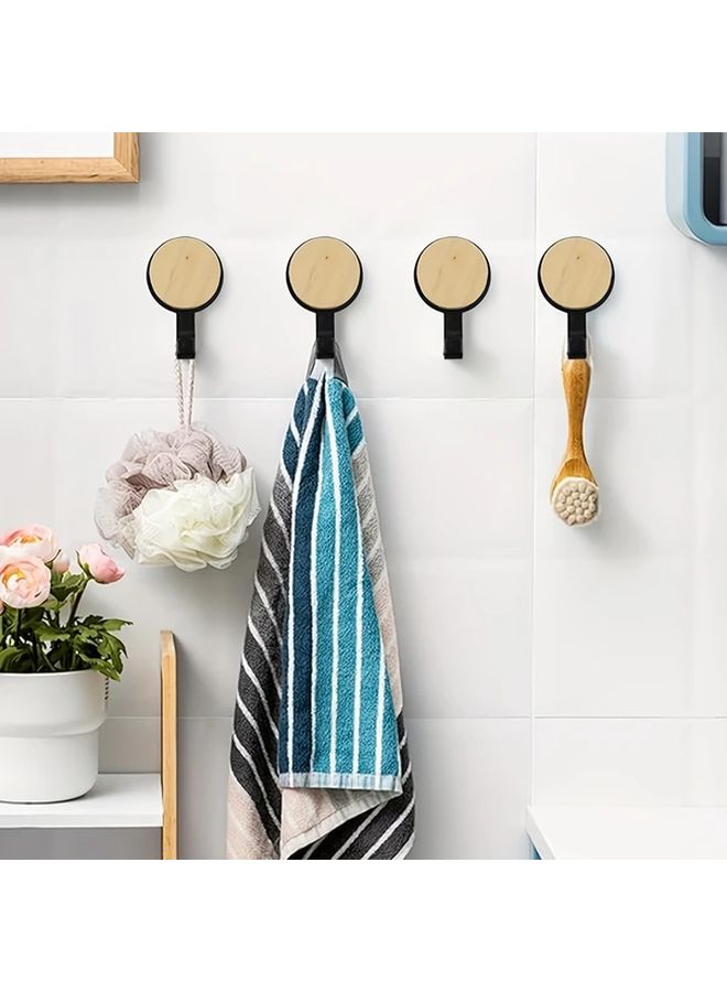 Black Adhesive Hooks 4pcs No Punch Wall Hooks For Door Window Kitchen Home - Image 3