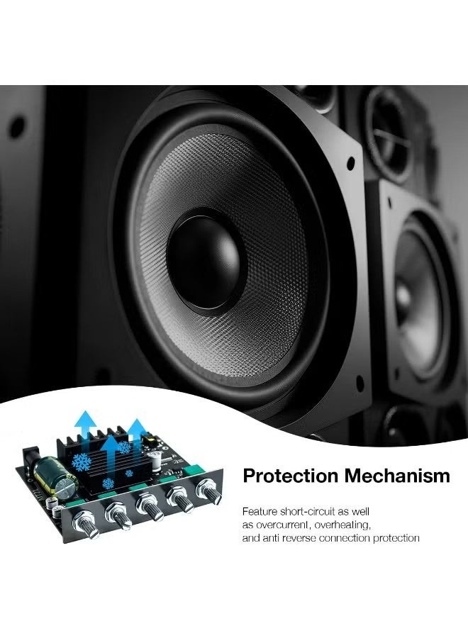 GMORO 2.1 Channel Bluetooth Audio Power Amplifier Board 50W×2+100W with Treble and Bass Control for DIY Bluetooth Speaker Home Theater - Image 5