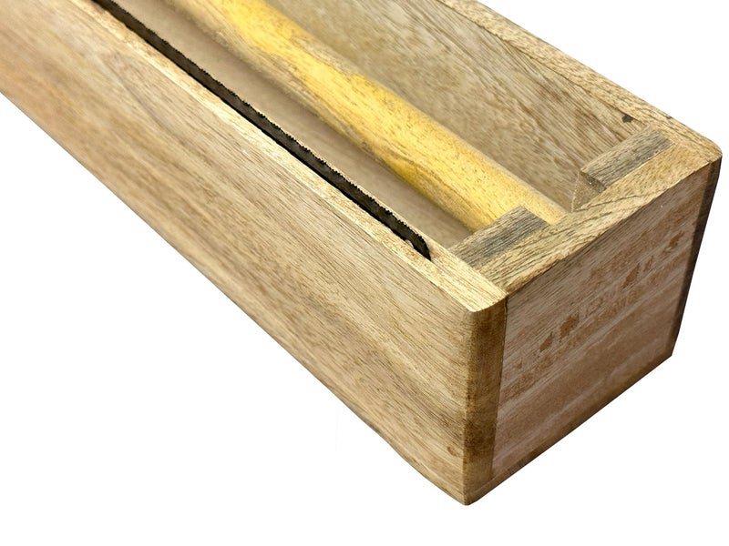 OFIXO Wooden Dispenser & Cutter for Multipurpose Aluminium Foil, Food Wrapping Paper, Butter Paper Cutter Kitchen Drawer, Bamboo Roll Organizer Holder - Image 3
