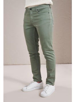 Tena Men's Green Five Pocket Cona Pfd Gabardine Trousers  - Image 3
