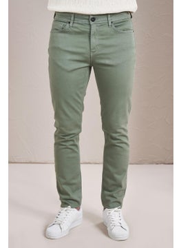Tena Men's Green Five Pocket Cona Pfd Gabardine Trousers  - Image 2
