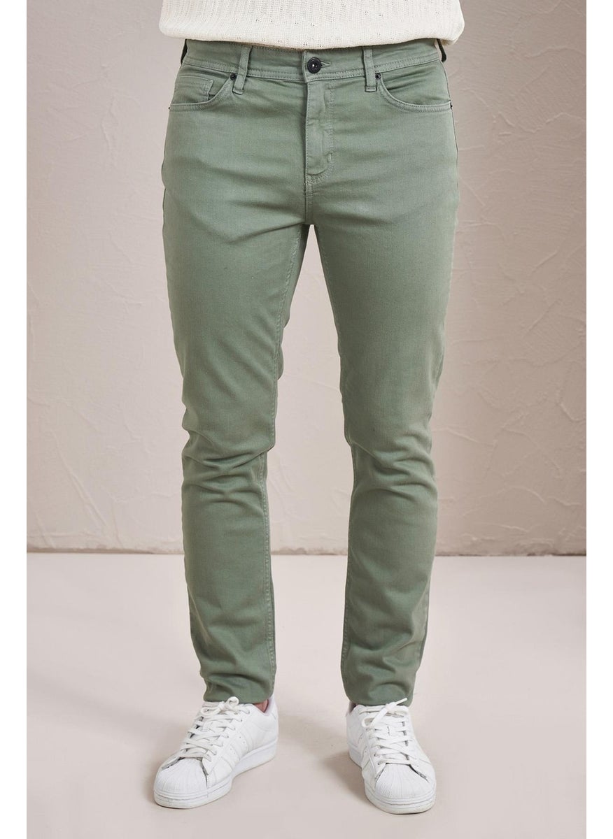 Tena Men's Green Five Pocket Cona Pfd Gabardine Trousers  - Image 2
