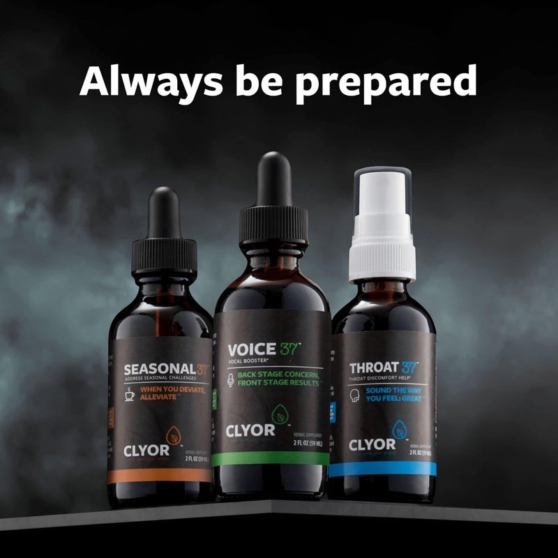 CLYOR Voice37 Singers Voice Remedy Throat37 Sore Throat Remedy Seasonal37 Cold Remedy  All Natural Vocal Booster Sore Throat Remedy Cold Remedy Bundle of All 3 Bottles - Image 2