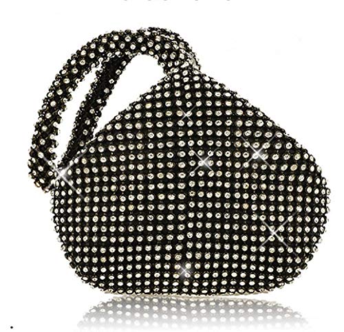 VISTATROY Women's Evening Bag Sparkly Rhinestone Purse Triangle Designer Chain Clutch Purse Bag Party Prom Wedding Purse (A Black) - Image 1