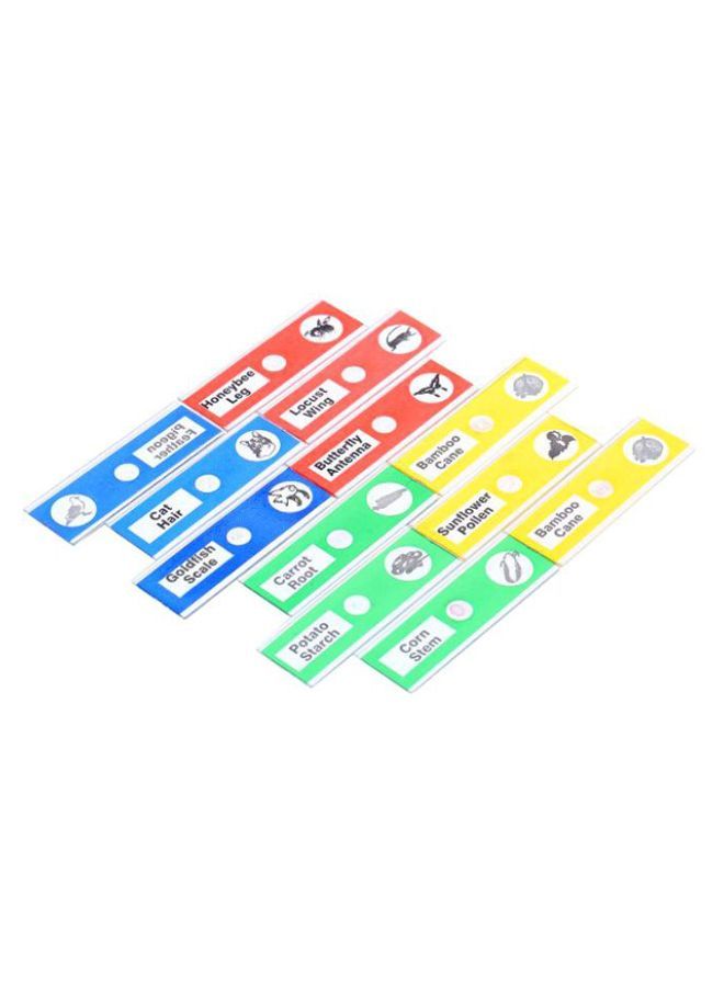 12-Piece Prepared Microscope Animal Printed Slides Set Multicolour  - Image 1