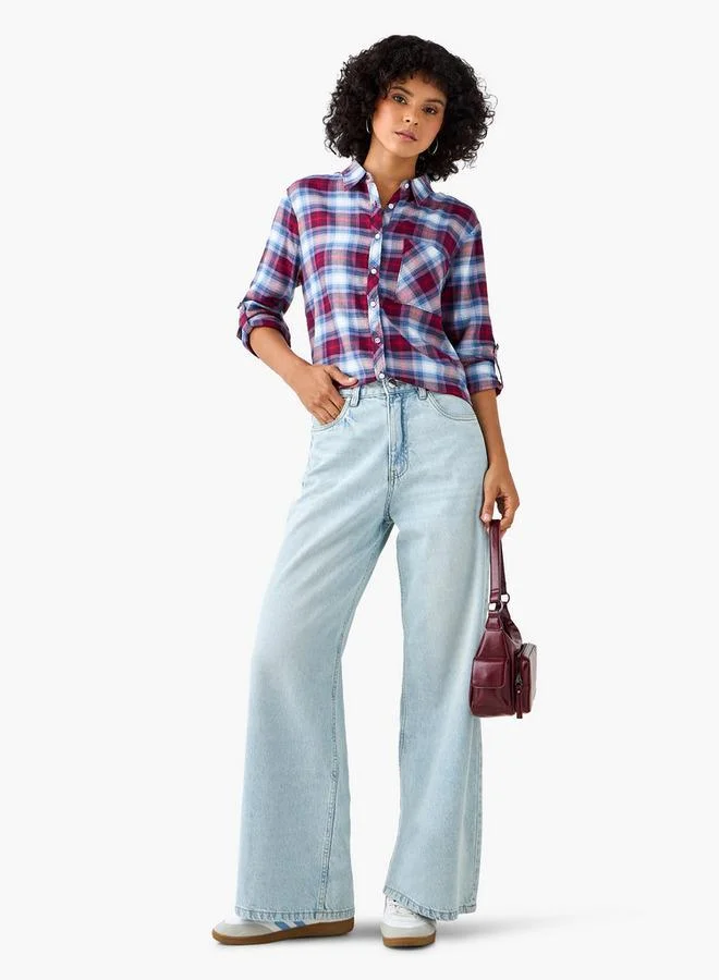 لي كوبر قميص لي كوبر كاروهات بقصة عادية