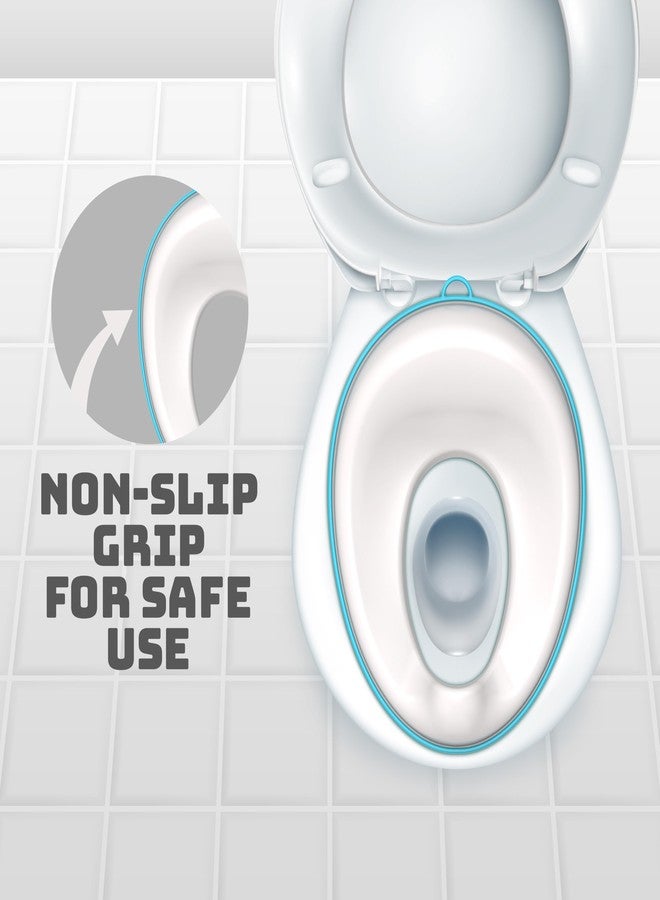 FLYI - Portable Baby Western Potty Training Seat for Boys and Girls(Plastic) Toddler Potty Toilet Seat for Kids 1+ Years Non-Slip with Splash Guard Fits all Round & Oval Western Toilets (White) - Image 3