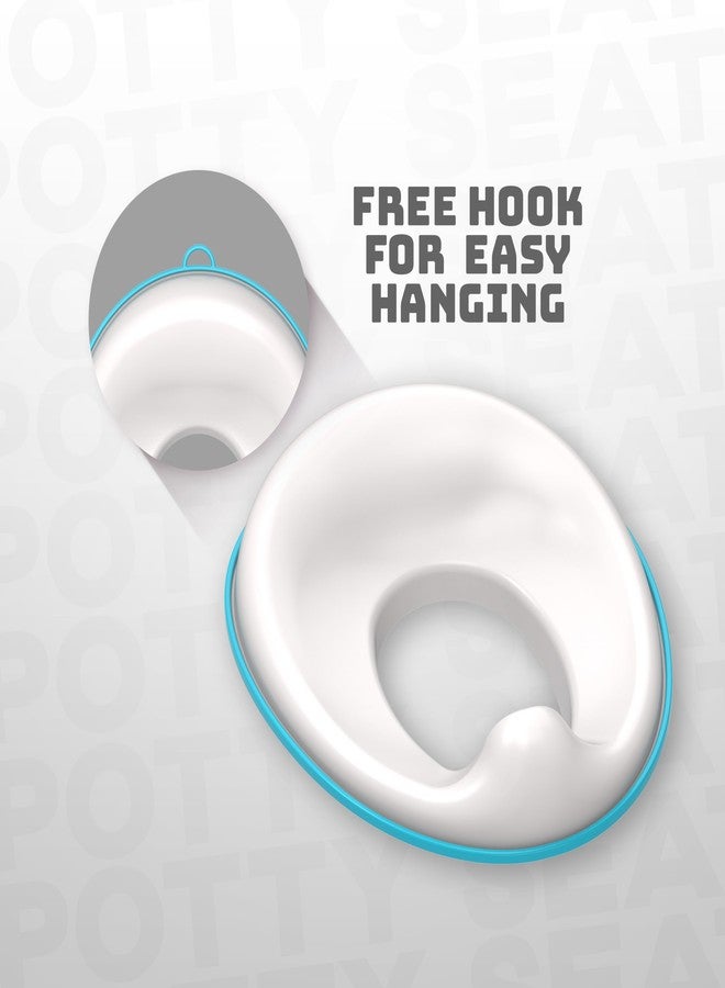 FLYI - Portable Baby Western Potty Training Seat for Boys and Girls(Plastic) Toddler Potty Toilet Seat for Kids 1+ Years Non-Slip with Splash Guard Fits all Round & Oval Western Toilets (White) - Image 2