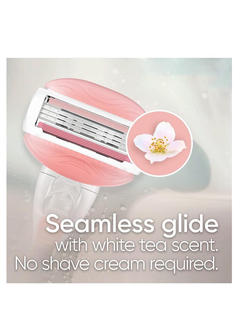 Gillette شفرة حلاقة جيلت فينوس كومفورت غلايد شاي أبيض للنساء 1 مقبض + 4 شفرات بديلة، هدايا العيد للنساء - Image 5
