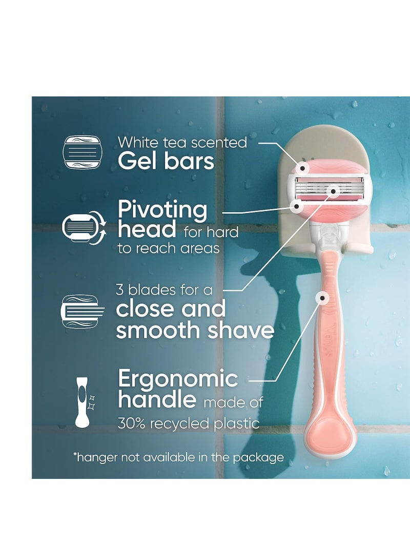 Gillette شفرة حلاقة جيلت فينوس كومفورت غلايد شاي أبيض للنساء 1 مقبض + 4 شفرات بديلة، هدايا العيد للنساء - Image 2