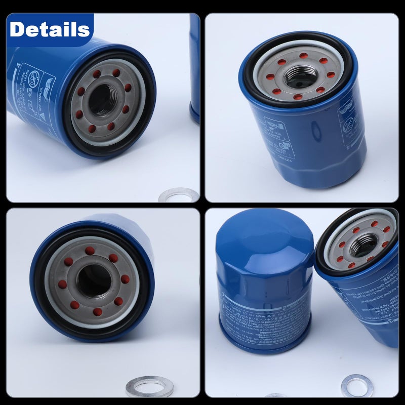 TRSCJXN 3PCS 15400-PLM-A02 Engine Oil Filter 94109-14000 Washers Kit Fit for Honda Acura-Accord CR-V Civic HR-V Pilot Fit CR-Z, Replaces 15400-PLC-003,15400-PLC-004,15400-PLM-A01,15400-RTA-003,15400-RTA-004 - Image 5