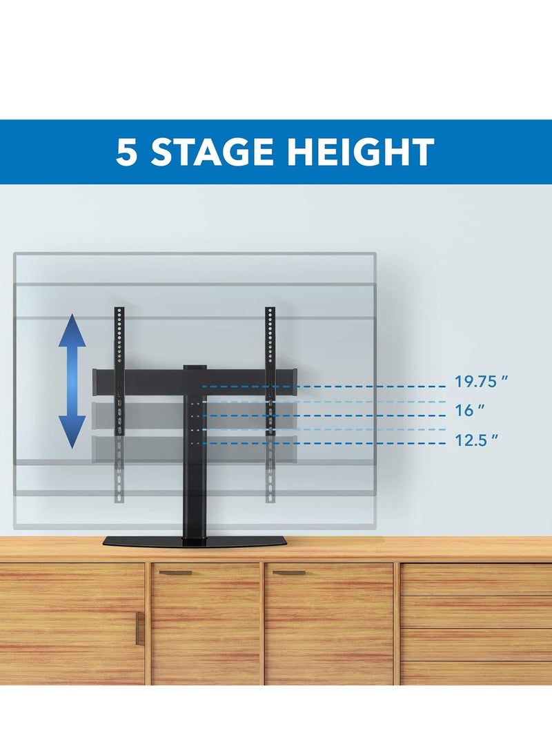 ELTRAZONE Universal Tabletop TV Stand Base with Height Adjustable Flat Screen TV Mount | Fits 32 to 60 Inch LED LCD Televisions | Stable & Durable TV Stand | Modern TV Stand for Living Room, Bedroom, or Office - Image 4