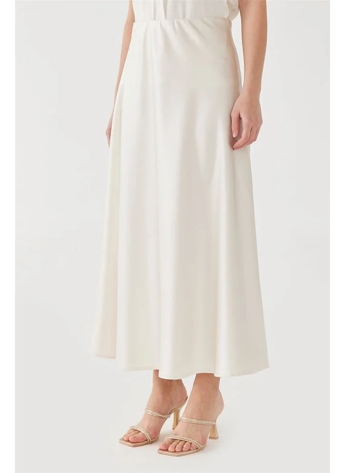 سود كوليكشن Saud Collection Ecru Satin Skirt