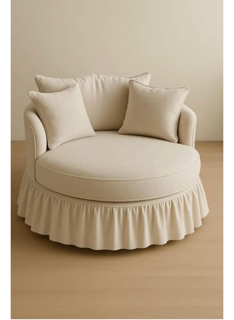 Darif Modern lounge chair, circular, made of Swedish wood - Image 1