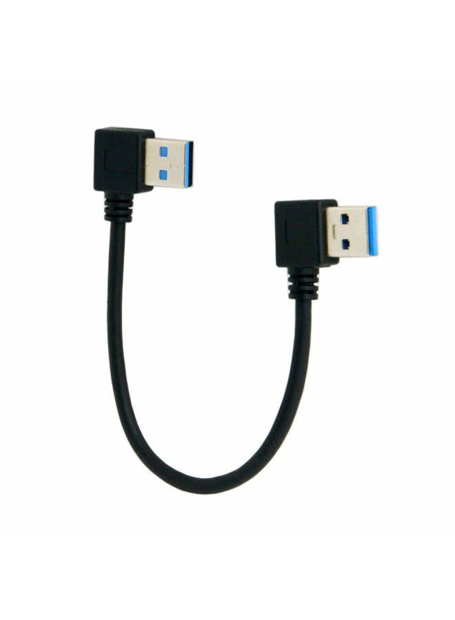 Cablecc USB 3.0 Type A Male 90 Degree Left Angled to USB 3.0 A Type Right Angled Extension Cable - Image 1