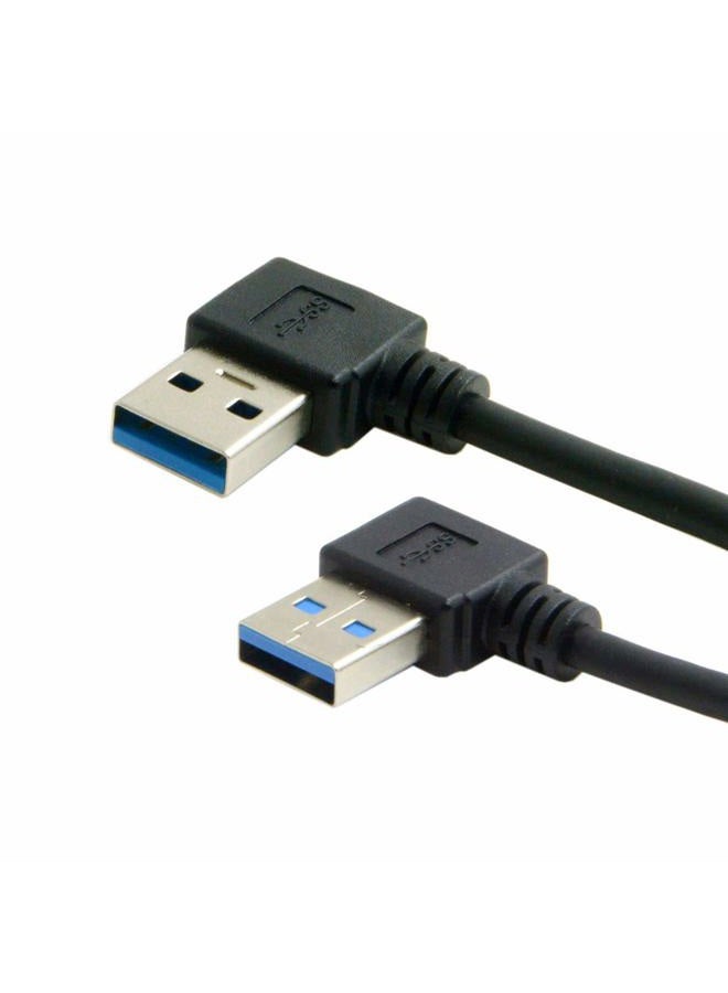 Cablecc USB 3.0 Type A Male 90 Degree Left Angled to USB 3.0 A Type Right Angled Extension Cable - Image 5