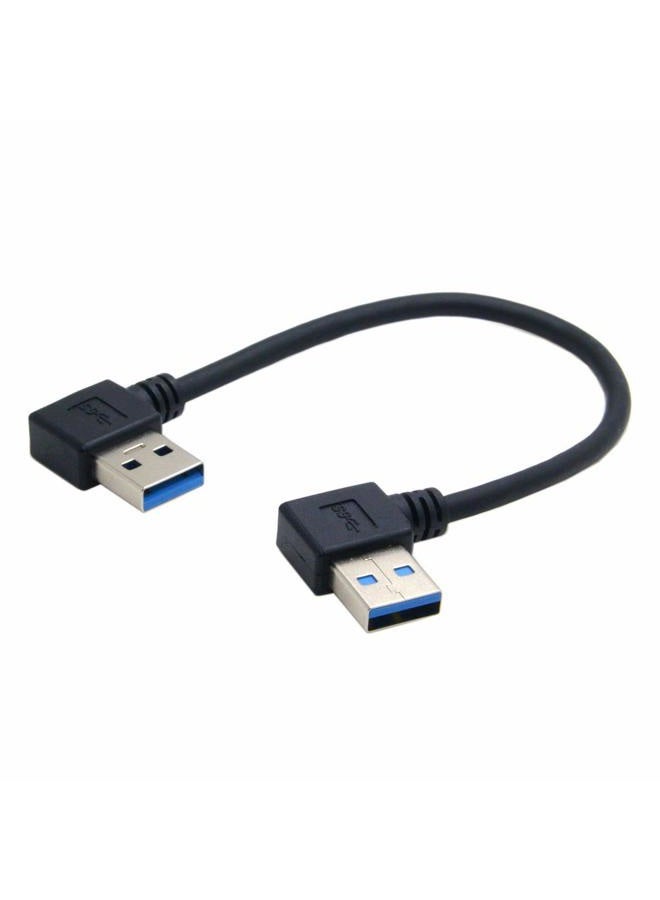 Cablecc USB 3.0 Type A Male 90 Degree Left Angled to USB 3.0 A Type Right Angled Extension Cable - Image 2