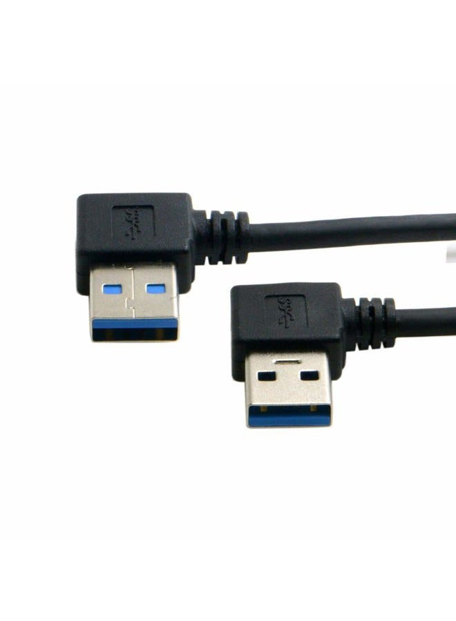 Cablecc USB 3.0 Type A Male 90 Degree Left Angled to USB 3.0 A Type Right Angled Extension Cable - Image 4