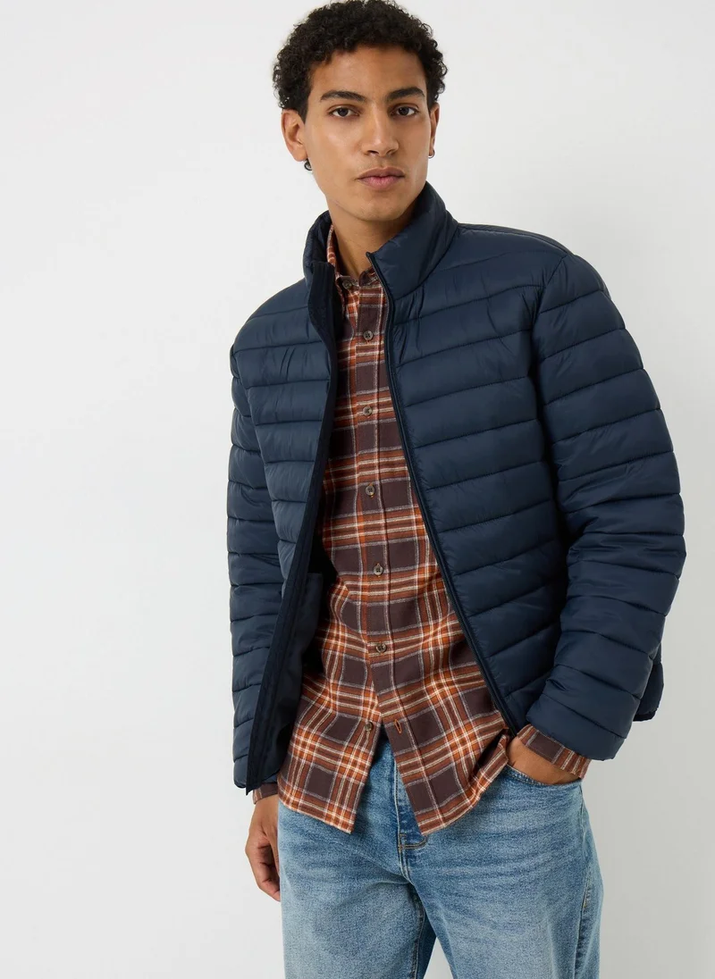 Matalan Orange Check Flannel Long Sleeve Shirt