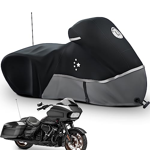 LI LIBZAKI Motorcycle Cover Storage for Touring Models Harley Davidson Road King,Road Glide,Street Glide, Electra Glide,Heritage Classic,Low Rider-ST,and Most Motorcycles Gray - Image 1