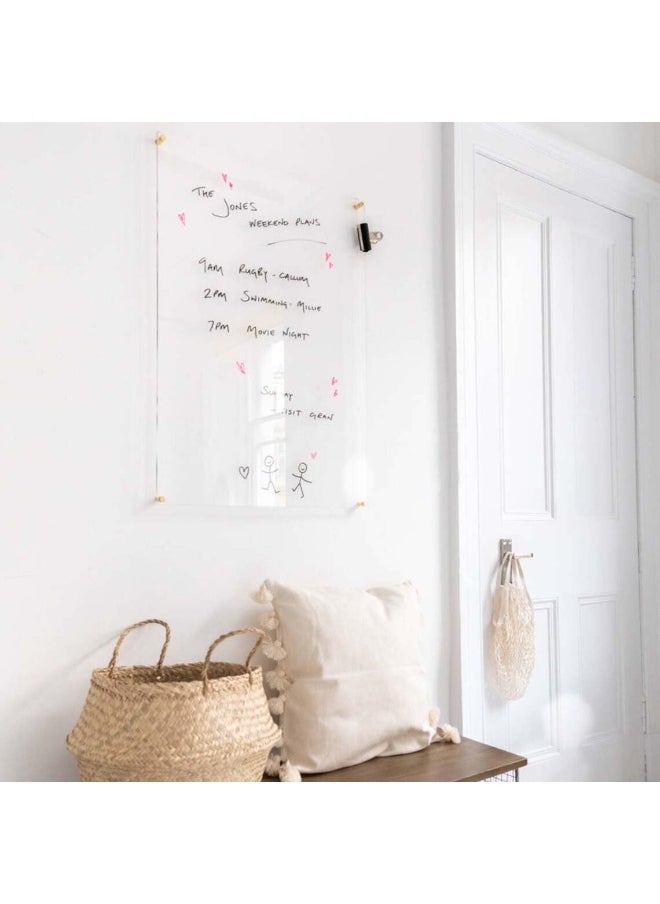 Horoof Home Horoof Home® Clear Acrylic Dry Erase Board – 83x58 cm Wall-Mounted Transparent Message Board  - Image 4