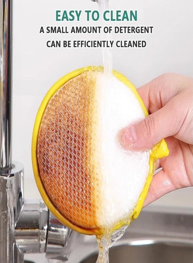 Orbica Dish Sponges, Double Sided Non-Scratch Scrub Cleaning Sponges, Rough Scrubbers Side for Non-Stick Cookware, Soft Microfiber Scrub Side for Dishes (Pack of 5) - Image 3