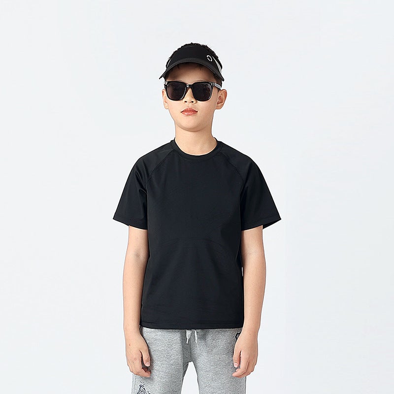 Summer Korean Children'S Clothing New Boys Sports Short Sleeve Big Children Quick Dry Ice Silk Top Girls Short Sleeve T-Shirt - Image 4