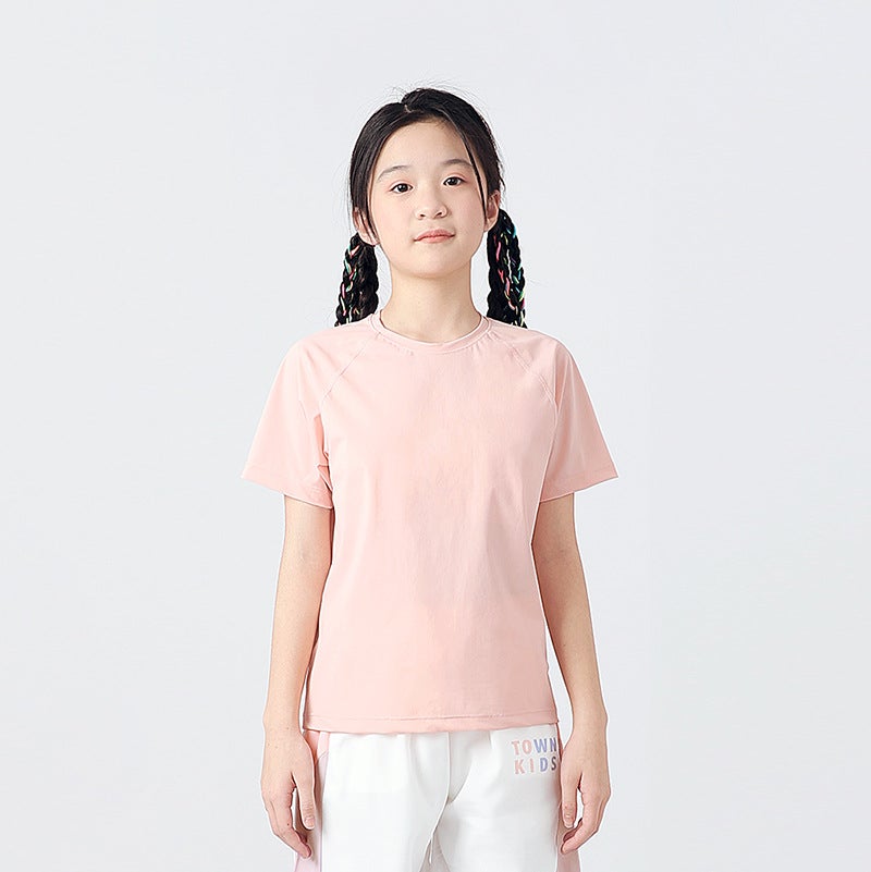 Summer Korean Children'S Clothing New Boys Sports Short Sleeve Big Children Quick Dry Ice Silk Top Girls Short Sleeve T-Shirt - Image 5